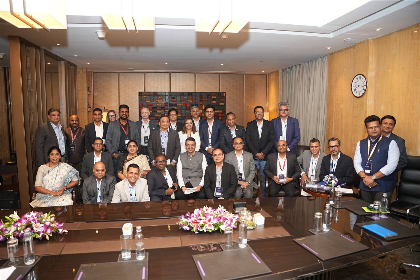 Chief Minister Devendra Fadnavis with GCC CEOs after the closed-door roundtable